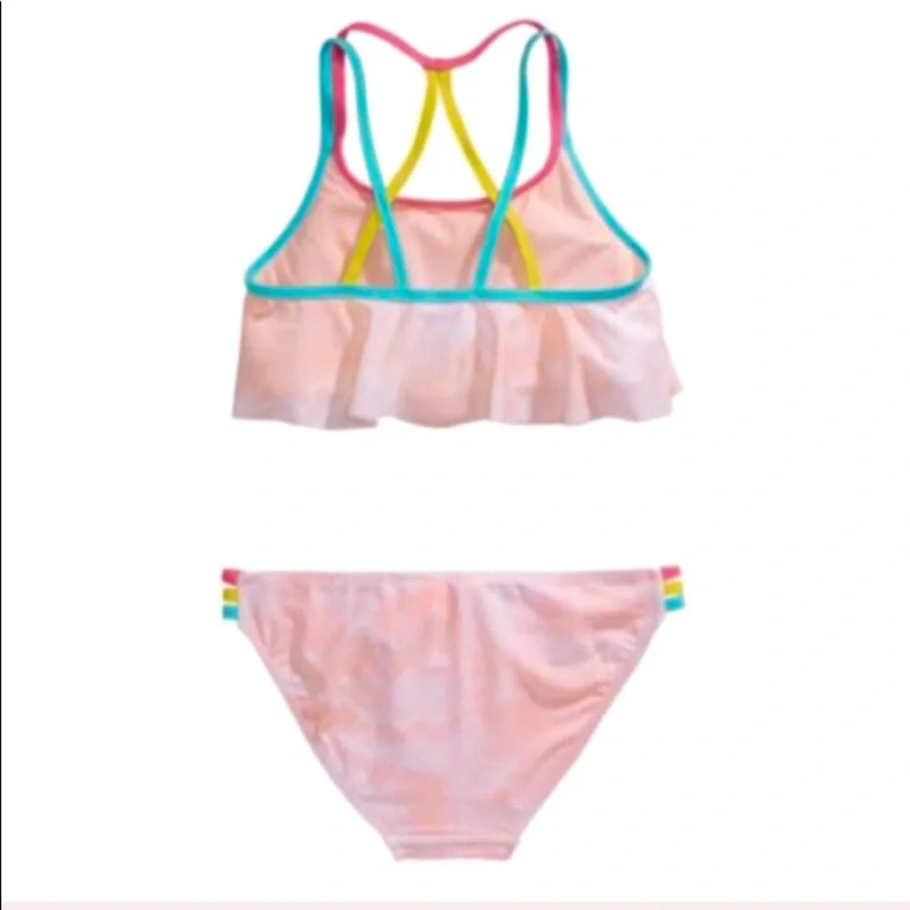 - Ideology S Girls Pink Tie Dye Flounce Bikini! NEW!